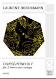 Laurent Beeckmans - Concertino for 2 horns and strings - score and parts