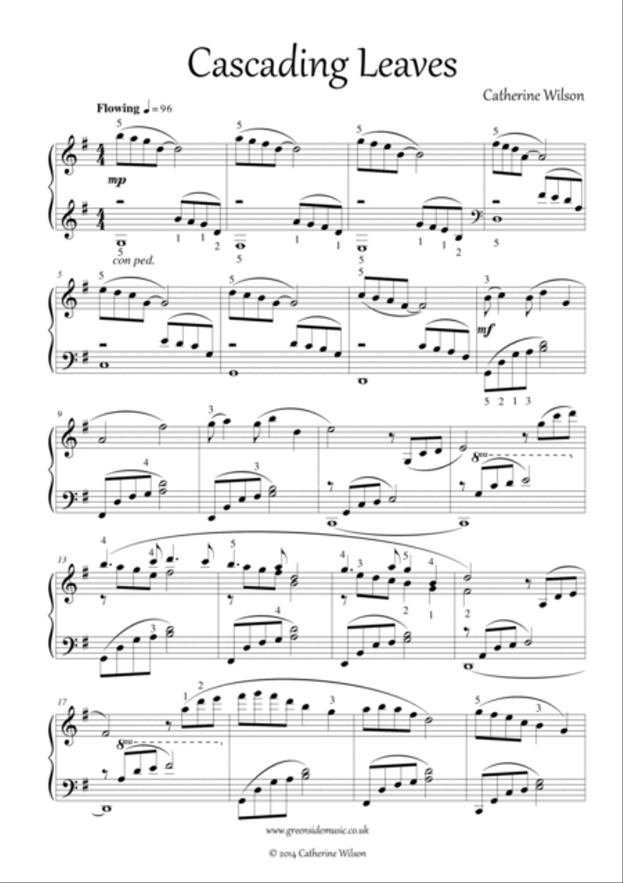 Cascading Leaves Piano Solo scores gallery preview page 2