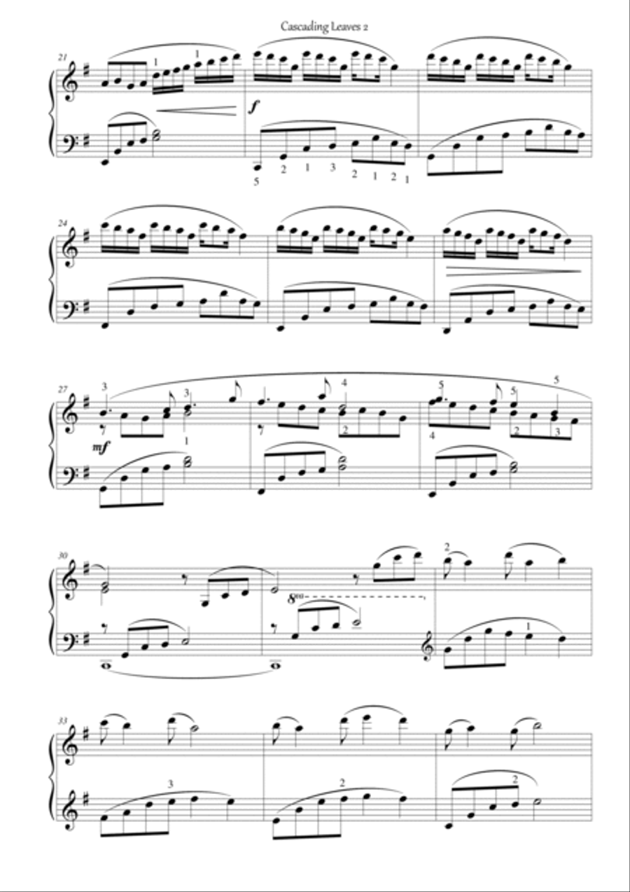 Cascading Leaves Piano Solo scores gallery preview page 3