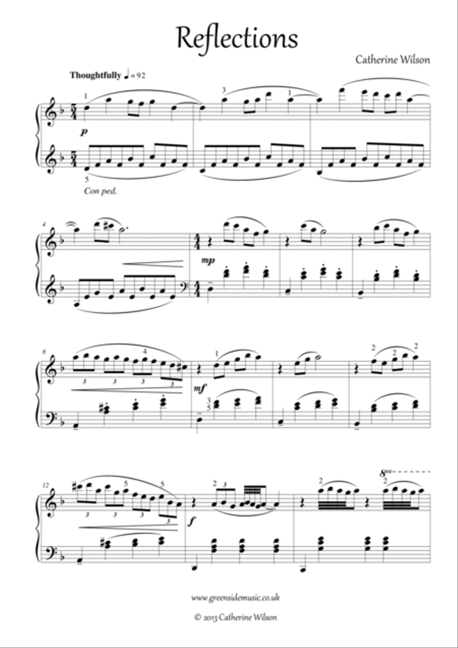 Reflections Piano Solo scores gallery preview page 2