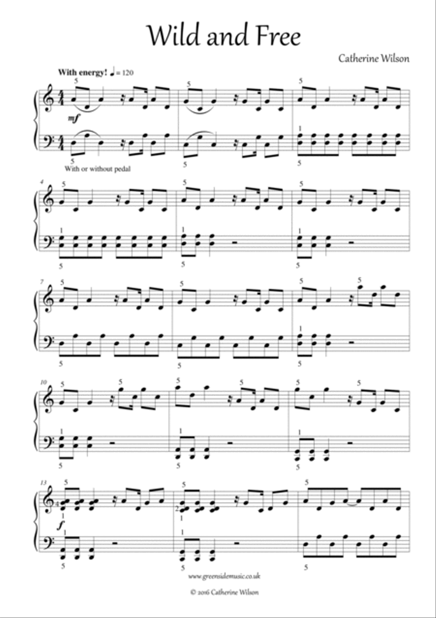 Wild and Free Piano Solo scores gallery preview page 2
