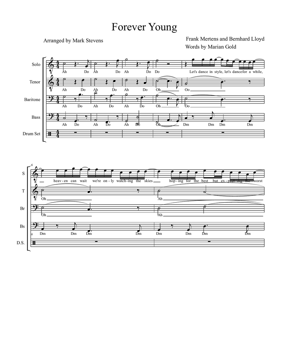 Forever Young Forever Young Choir scores gallery preview page 2
