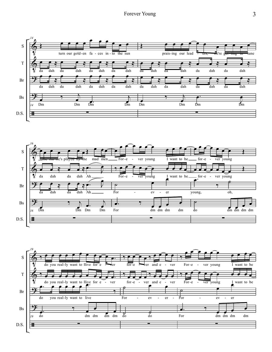 Forever Young Forever Young Choir scores gallery preview page 4
