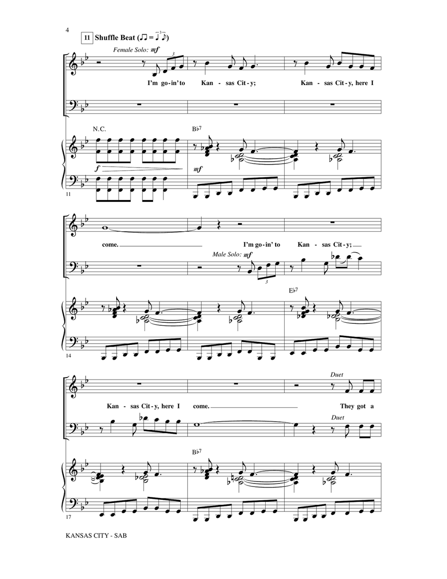 Kansas City (from Smokey Joe's Cafe) (arr. Mark Brymer) 3-Part scores gallery preview page 2