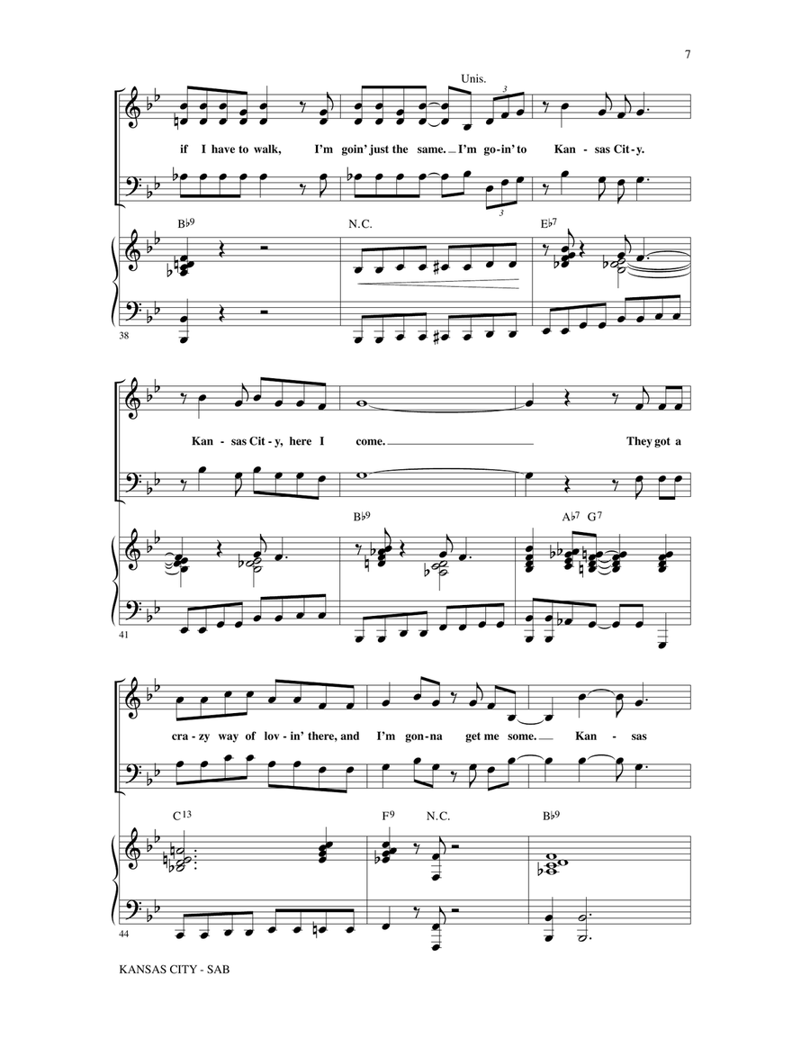 Kansas City (from Smokey Joe's Cafe) (arr. Mark Brymer) 3-Part scores gallery preview page 5