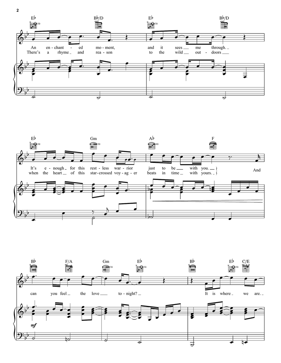 Can You Feel The Love Tonight (from The Lion King) [Classical version] Piano, Vocal, Guitar scores gallery preview page 2
