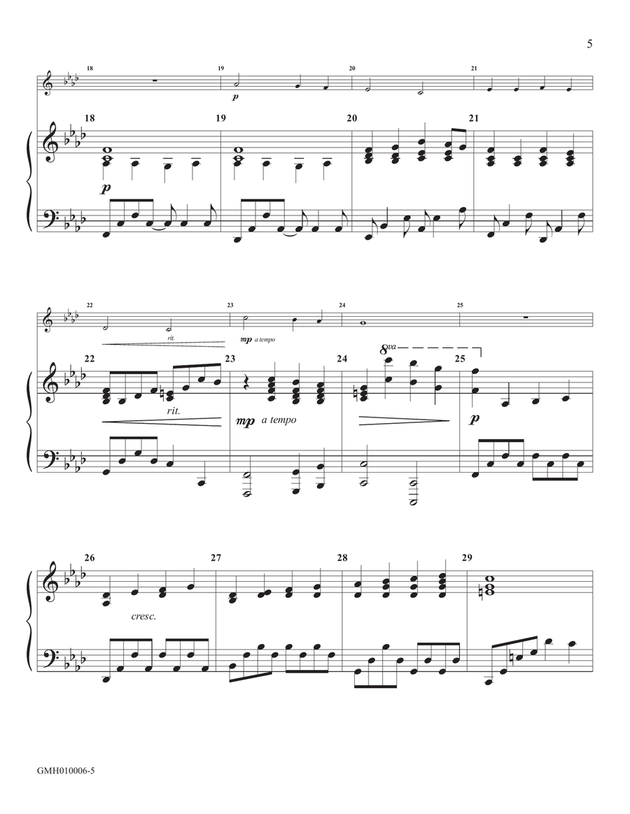 Ah, Holy Jesus (for handbell solo with piano accompaniment) Handbell Choir scores gallery preview page 5