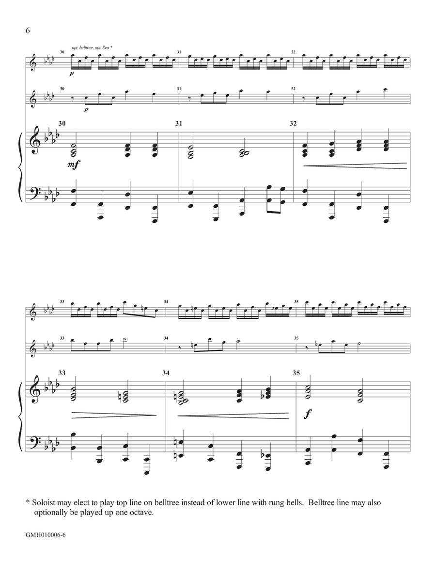 Ah, Holy Jesus (for handbell solo with piano accompaniment) Handbell Choir scores gallery preview page 6