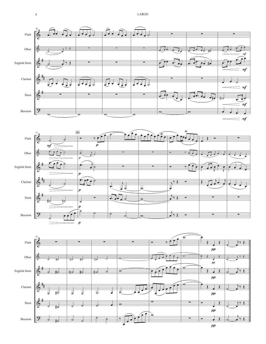 LARGO from The New World Symphony (for woodwind quintet) Woodwind Quintet scores gallery preview page 4