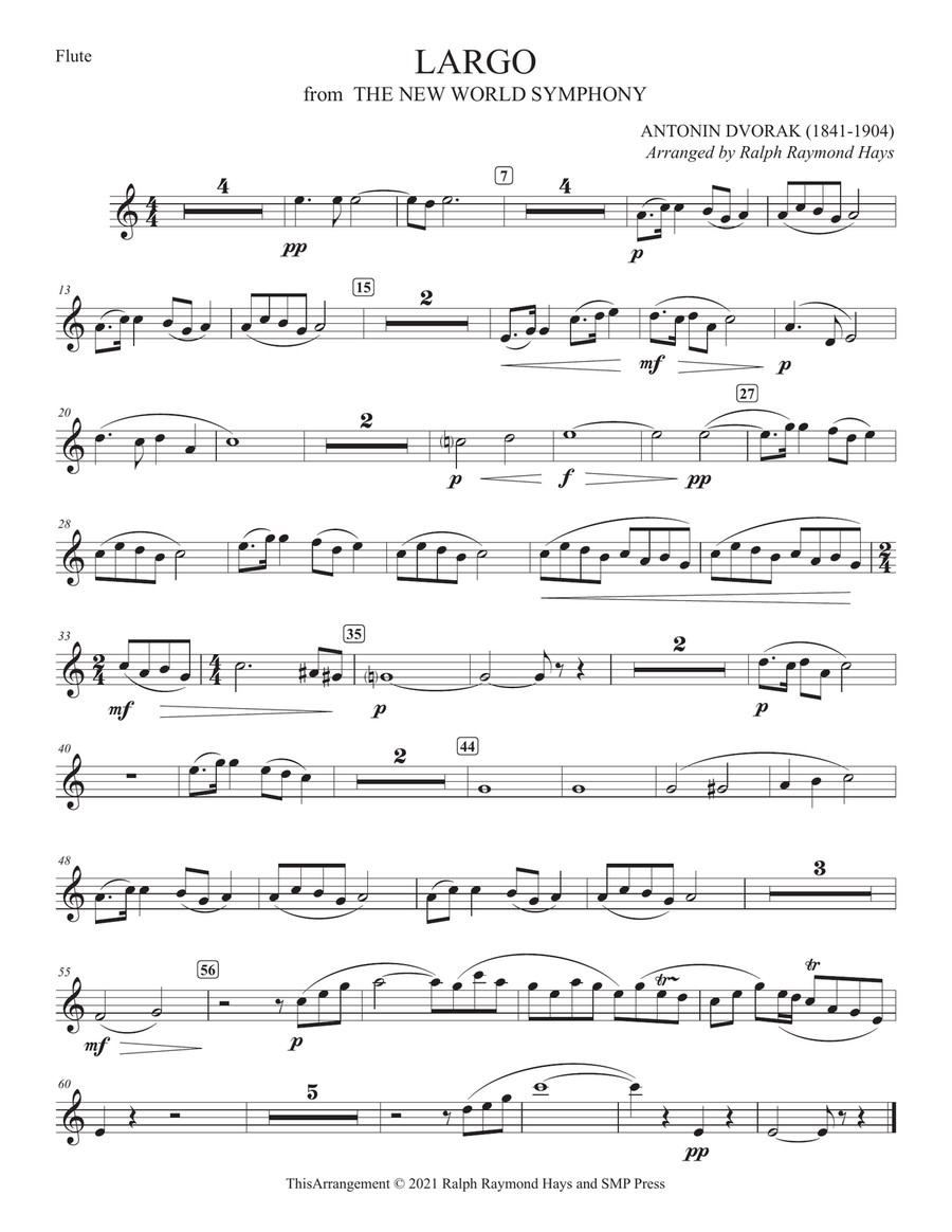 LARGO from The New World Symphony (for woodwind quintet) Woodwind Quintet scores gallery preview page 5