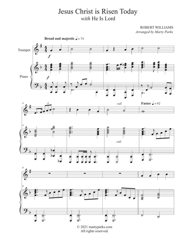 Jesus Christ is Risen Today (Trumpet-Piano)