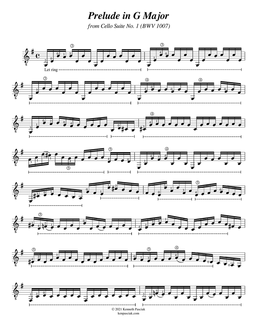 Selections from Bach Cello Suites (for Solo Guitar) Acoustic Guitar scores gallery preview page 4