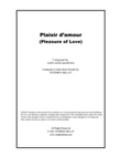 Plaisir d'amour (Pleasure of Love) - Lead sheet (key of C)