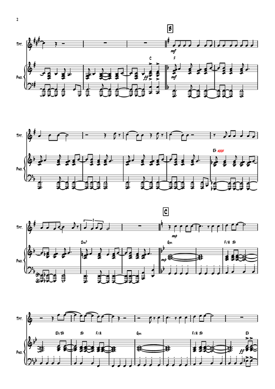 Rosanna Rosanna Trumpet Solo scores gallery preview page 2