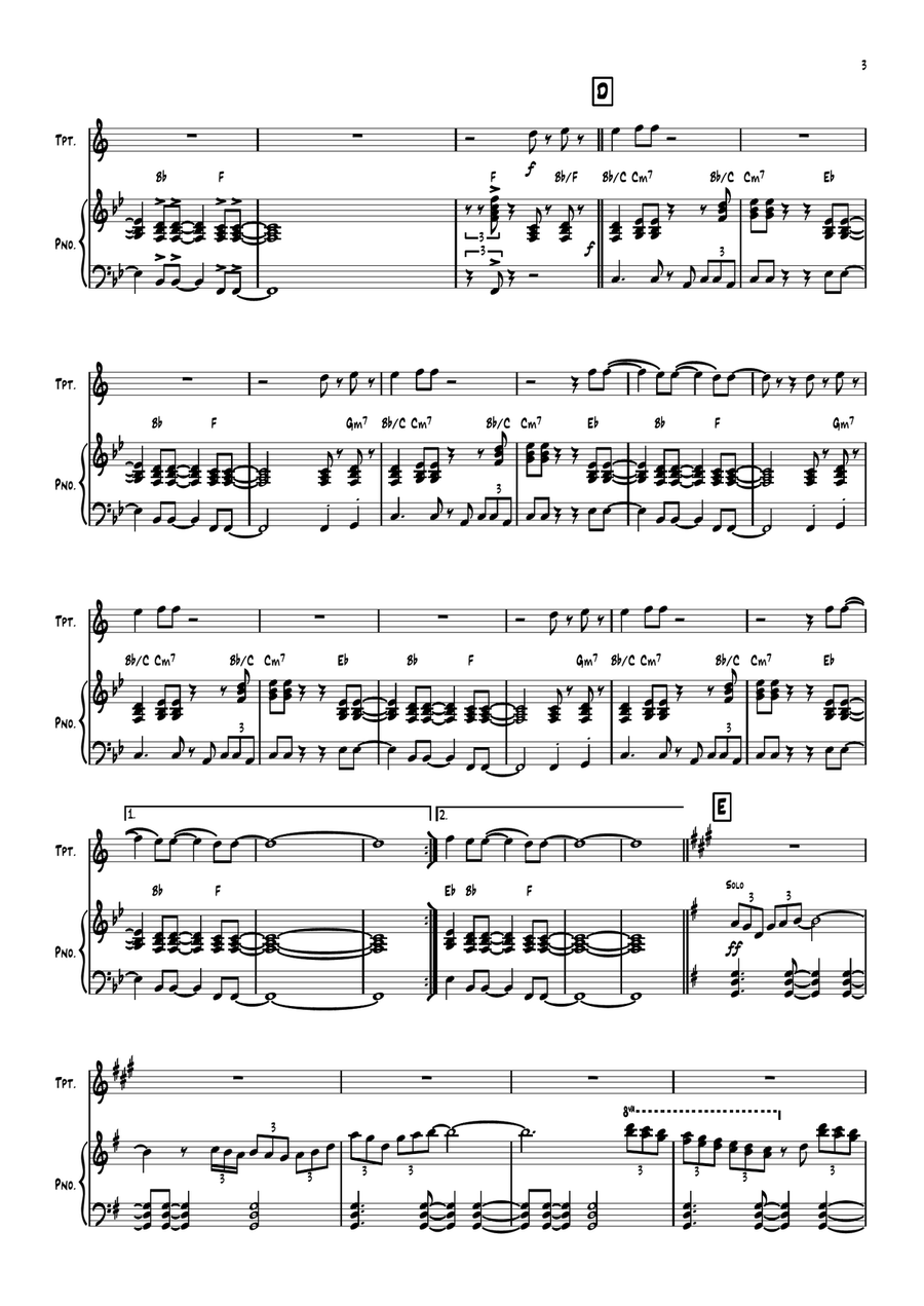 Rosanna Rosanna Trumpet Solo scores gallery preview page 3