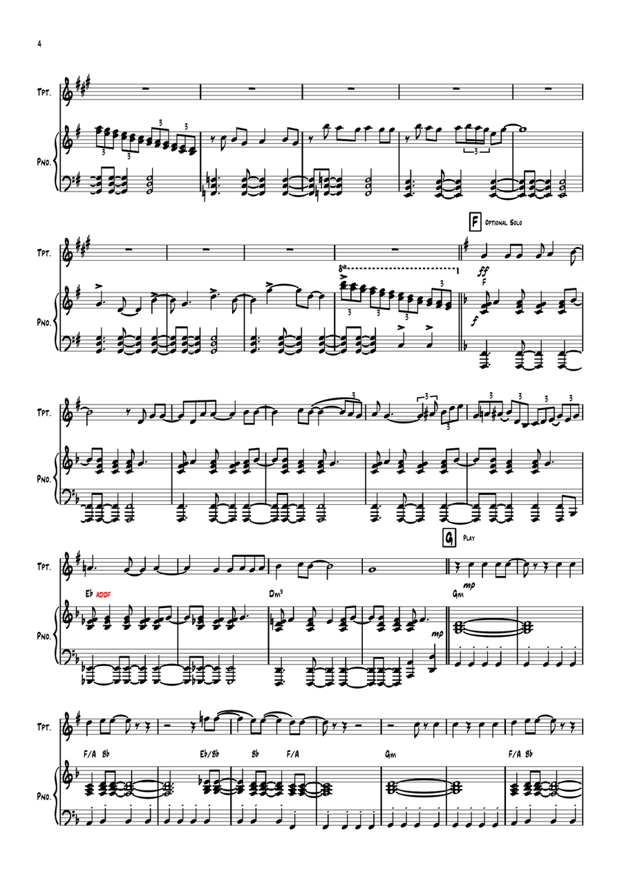 Rosanna Rosanna Trumpet Solo scores gallery preview page 4
