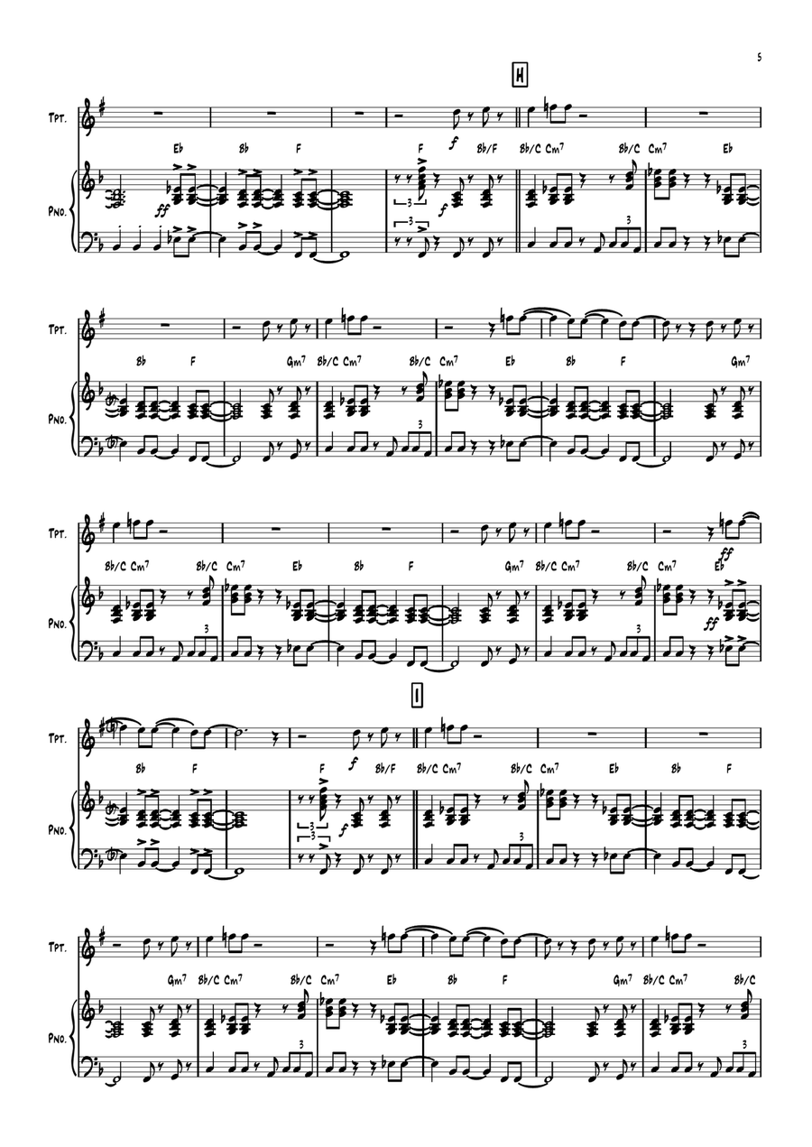 Rosanna Rosanna Trumpet Solo scores gallery preview page 5