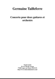 Germaine Tailleferre: Concerto for two guitars and orchestra, score only