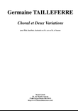 Germaine Tailleferre: Choral et Deux Variations for wind quintet