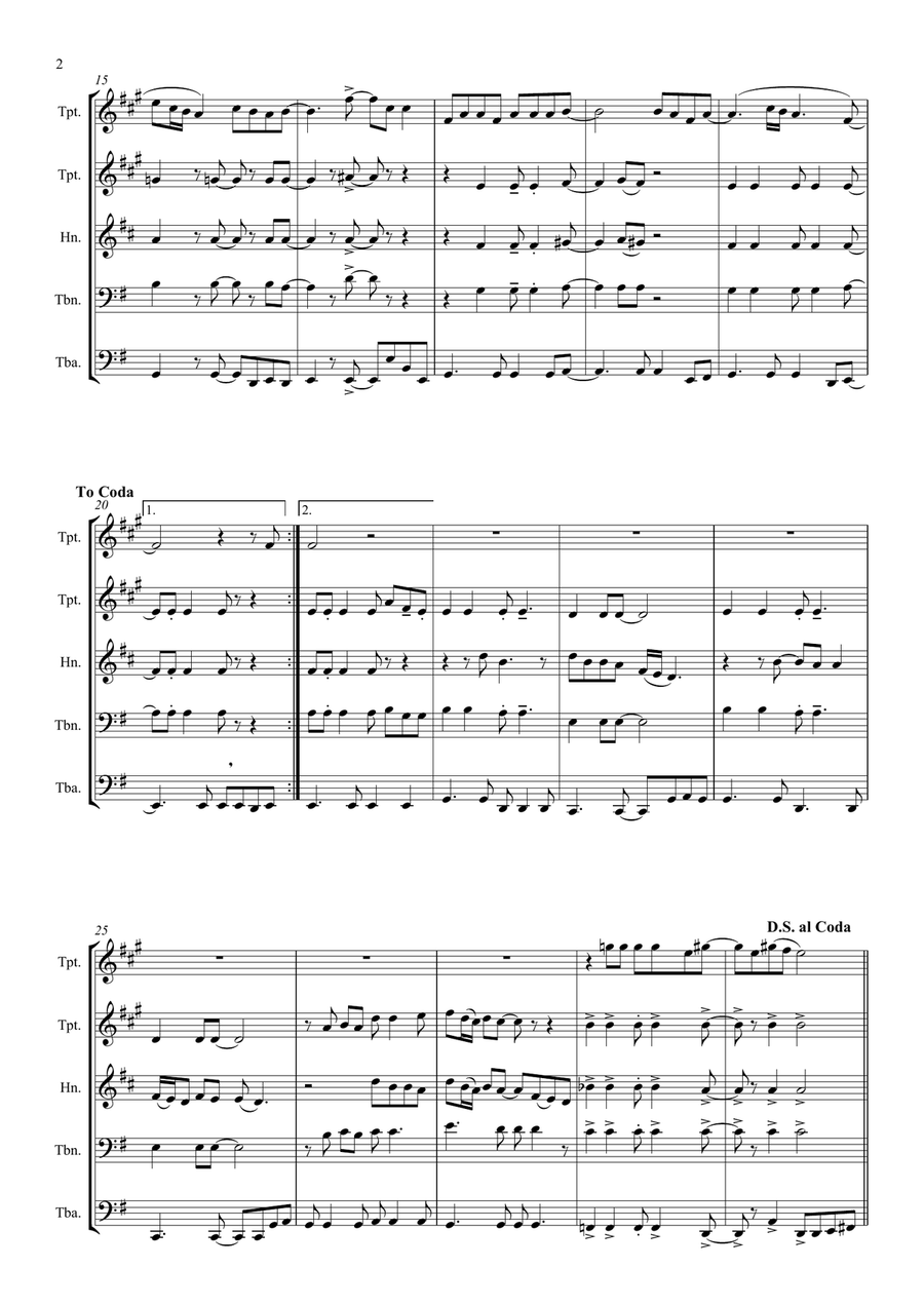(sittin' On) The Dock Of The Bay Brass Ensemble scores gallery preview page 3