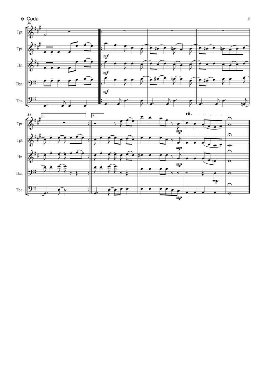 (sittin' On) The Dock Of The Bay Brass Ensemble scores gallery preview page 4