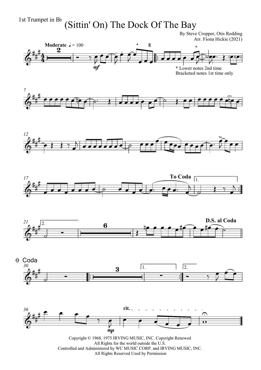 (sittin' On) The Dock Of The Bay Brass Ensemble scores gallery preview page 5