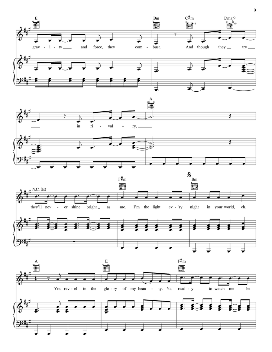 Ultraluminary (from Over The Moon) Piano, Vocal, Guitar scores gallery preview page 3
