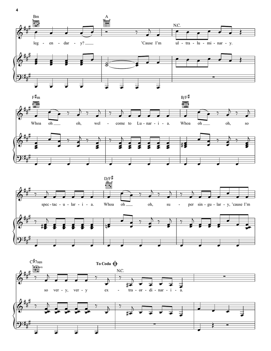 Ultraluminary (from Over The Moon) Piano, Vocal, Guitar scores gallery preview page 4