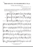 QUANTZ TRIO SONATA IN D MAJOR OPUS 3 No. 6 for flute, oboe & clarinet