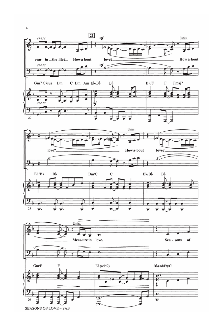 Seasons Of Love (from Rent) (arr. Roger Emerson) 3-Part scores gallery preview page 3