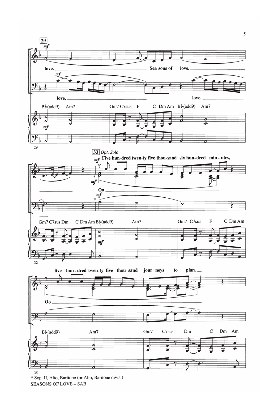 Seasons Of Love (from Rent) (arr. Roger Emerson) 3-Part scores gallery preview page 4