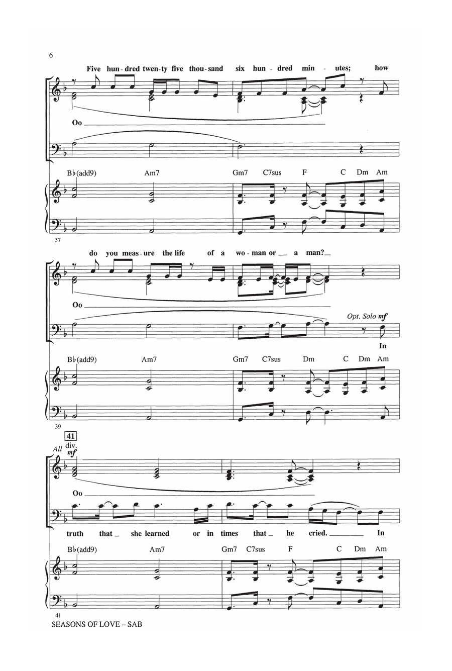 Seasons Of Love (from Rent) (arr. Roger Emerson) 3-Part scores gallery preview page 5