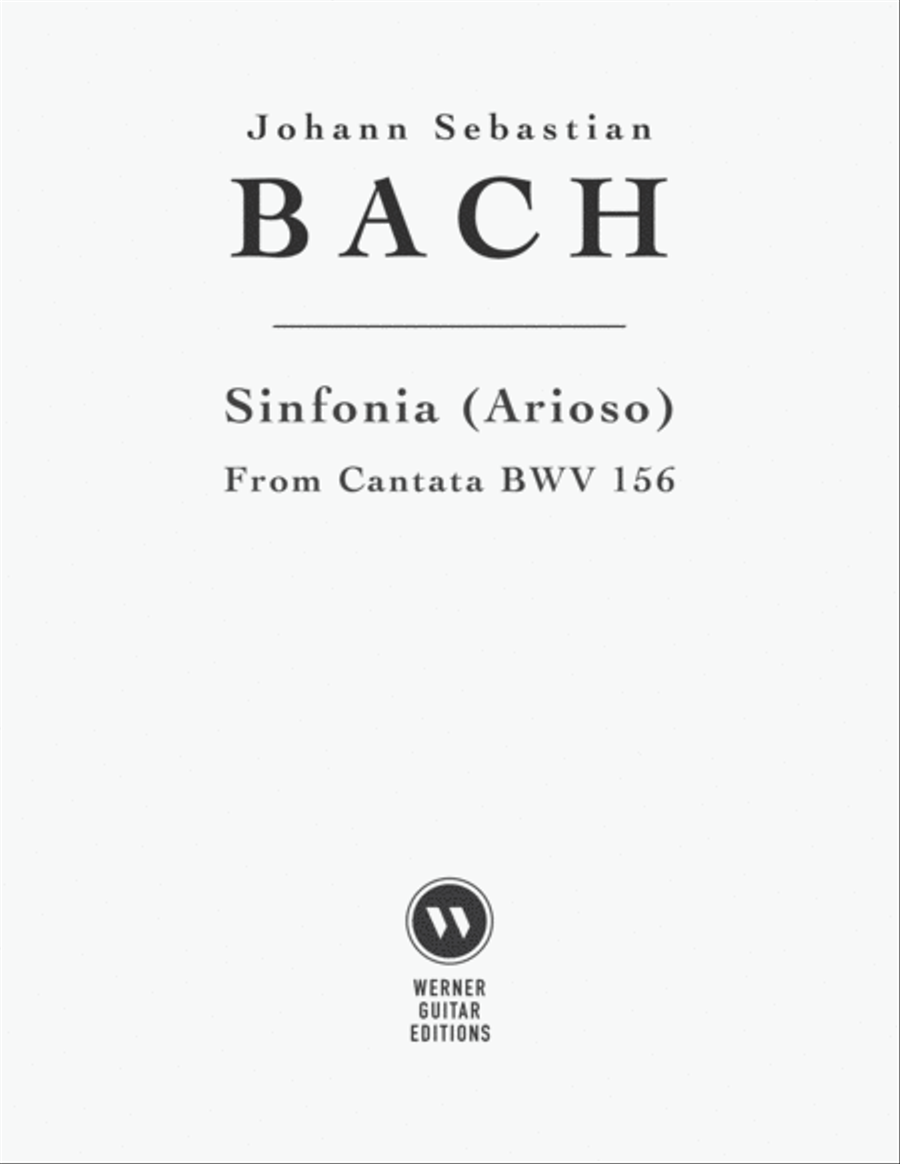 Sinfonia (Arioso) from BWV 156 by Bach for Guitar Classical Guitar scores gallery preview page 1