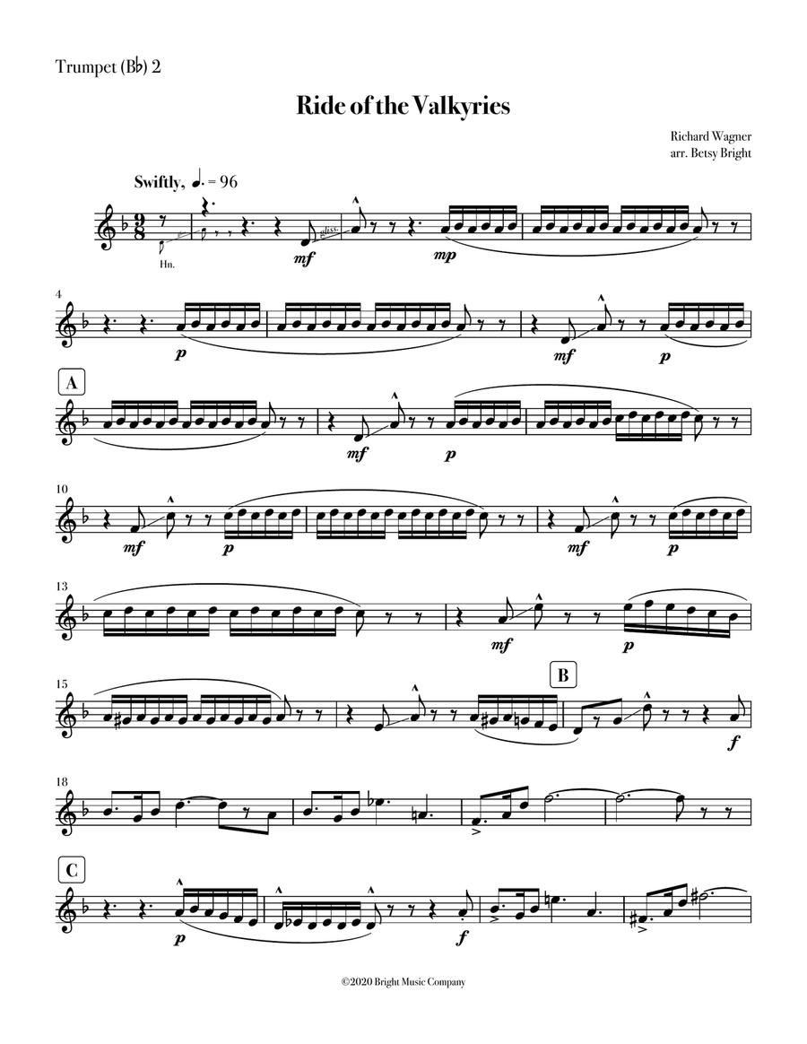 Ride of the Valkyries (Brass Quintet) Brass Quintet scores gallery preview page 4