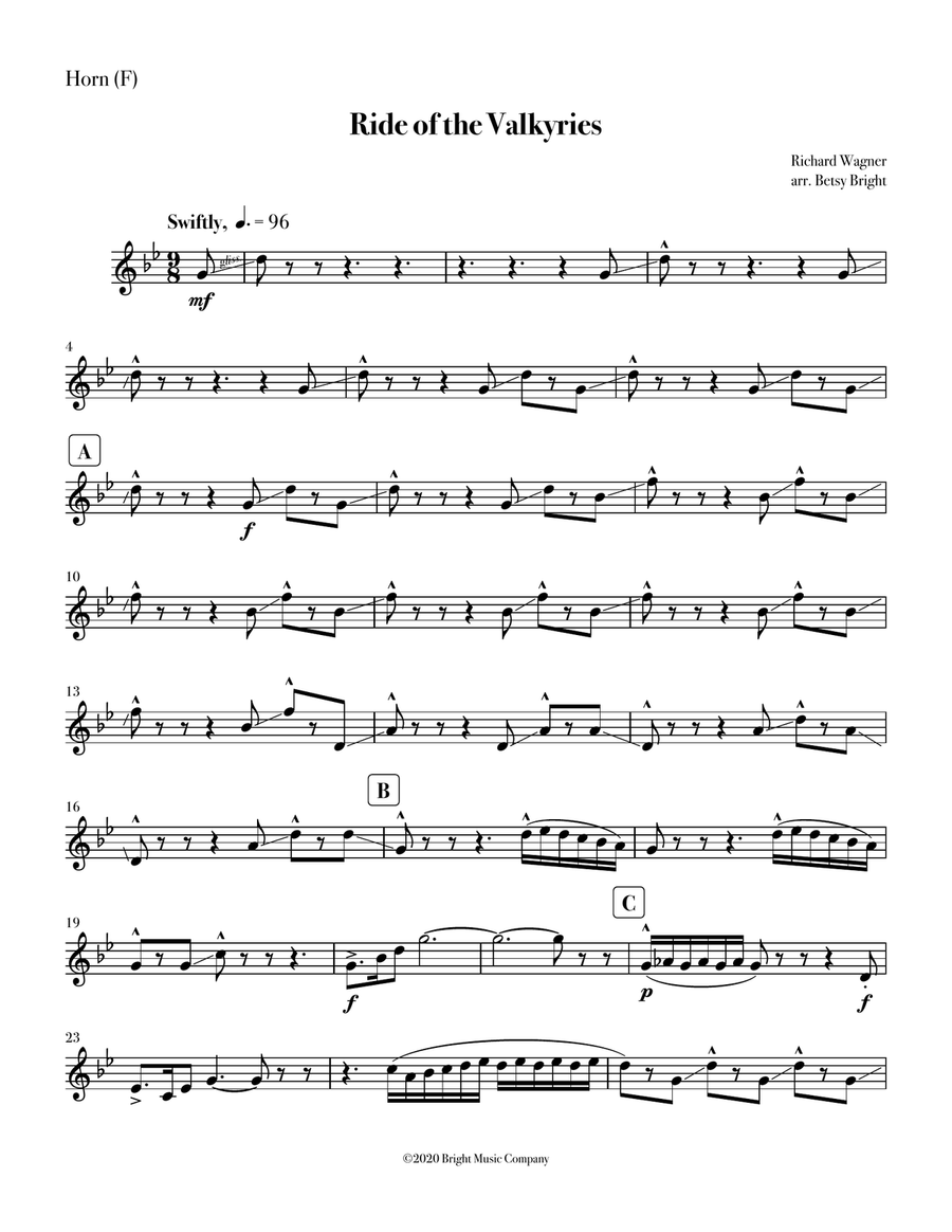 Ride of the Valkyries (Brass Quintet) Brass Quintet scores gallery preview page 6