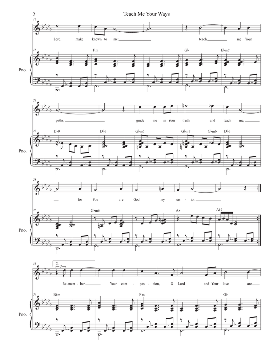 Teach Me Your Ways (Unison choir) Unison Choir scores gallery preview page 2