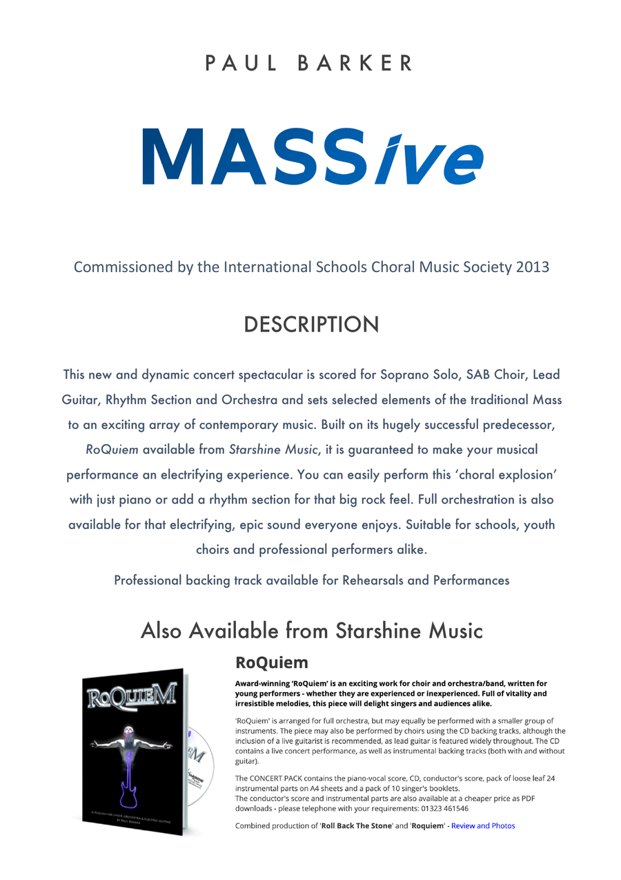 MASSive - A Mass in Rock (SAB Choir/Piano) 3-Part scores gallery preview page 2