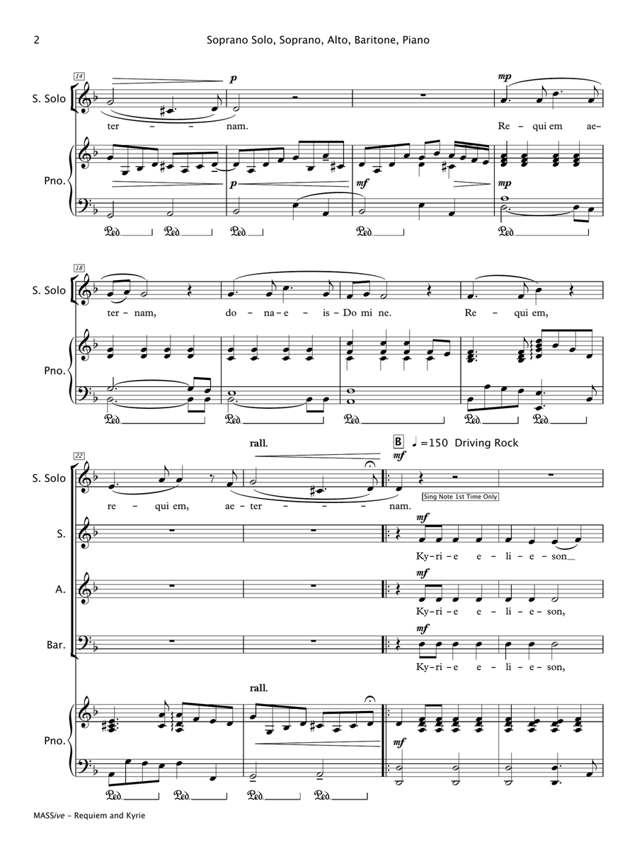 MASSive - A Mass in Rock (SAB Choir/Piano) 3-Part scores gallery preview page 5