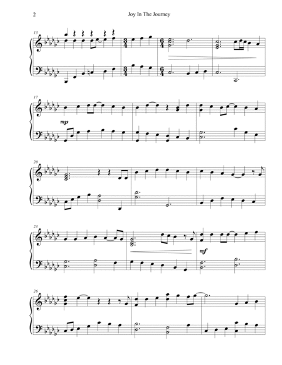 Joy In The Journey Piano Solo scores gallery preview page 2