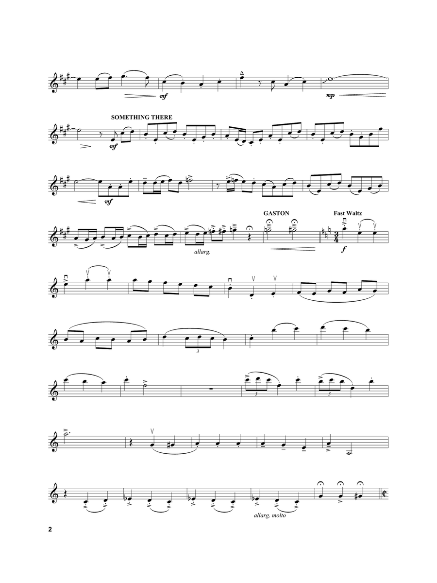 Beauty and the Beast Medley Violin Solo scores gallery preview page 2