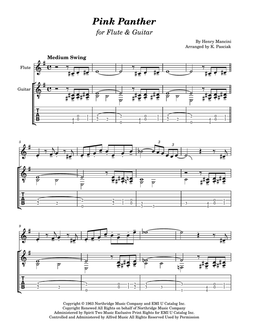The Pink Panther The Pink Panther Flute scores gallery preview page 3