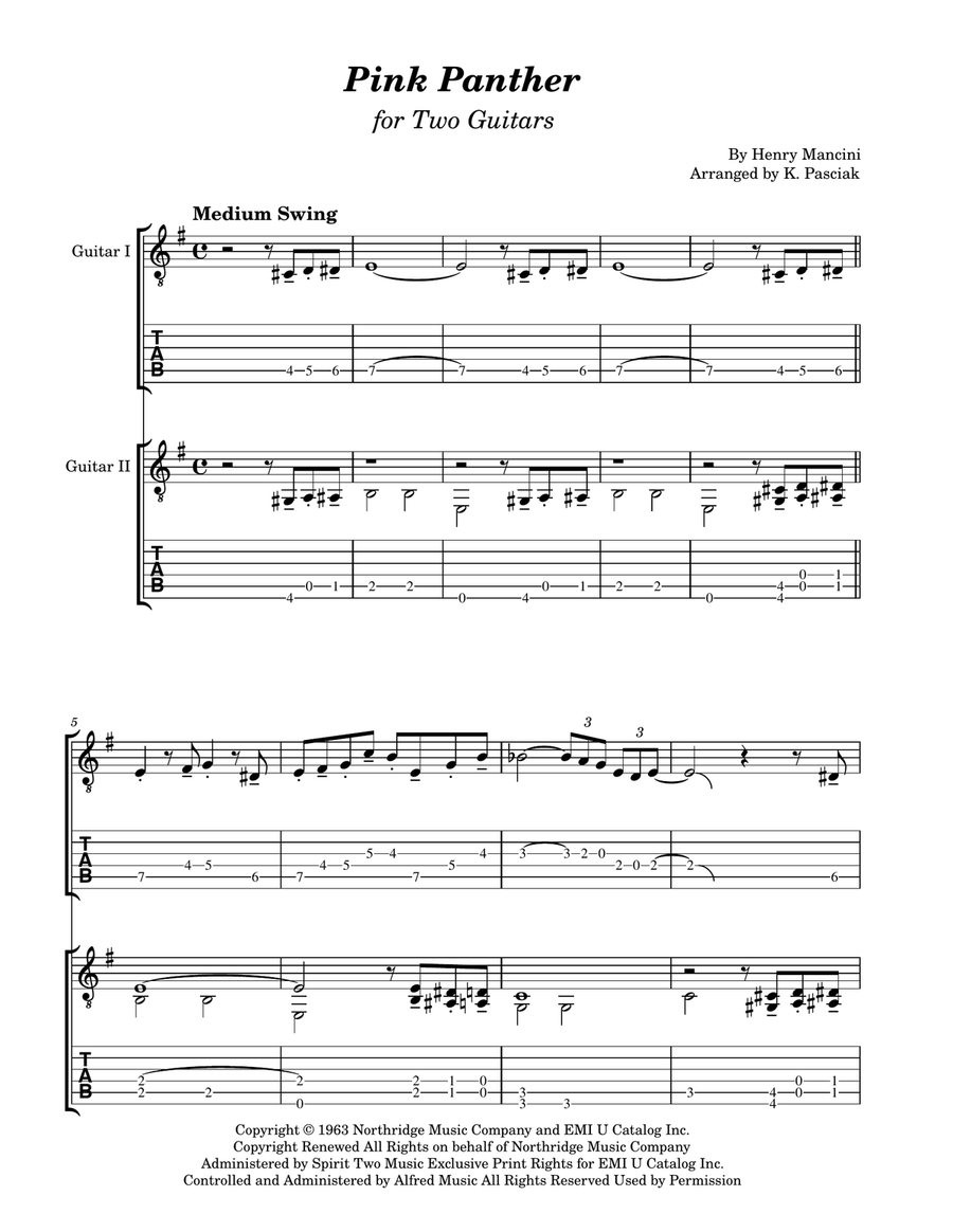 The Pink Panther The Pink Panther Acoustic Guitar scores gallery preview page 3