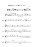 Warm Up in A for ALTO SAX