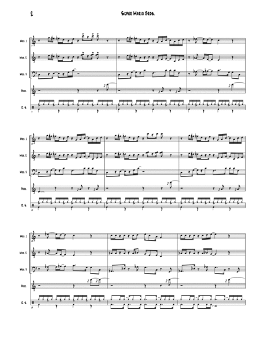 Super Mario Bros. Main Theme School and Community scores gallery preview page 6
