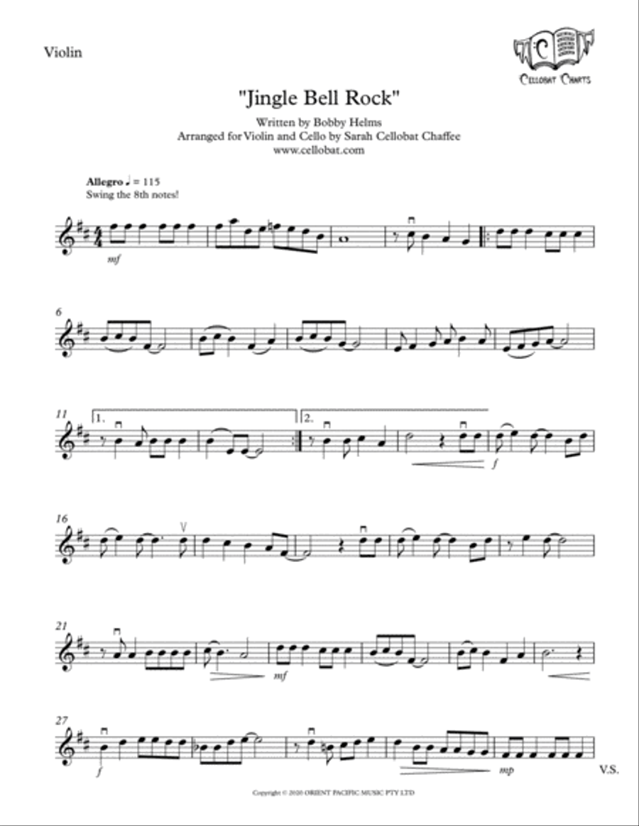 Jingle Bell Rock Cello scores gallery preview page 4