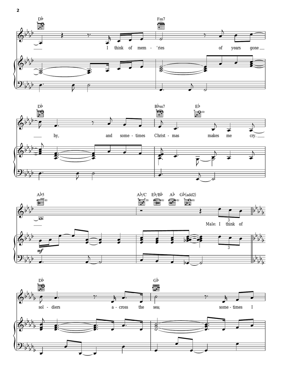 Christmas Makes Me Cry (feat. Matthew West) Piano, Vocal, Guitar scores gallery preview page 2