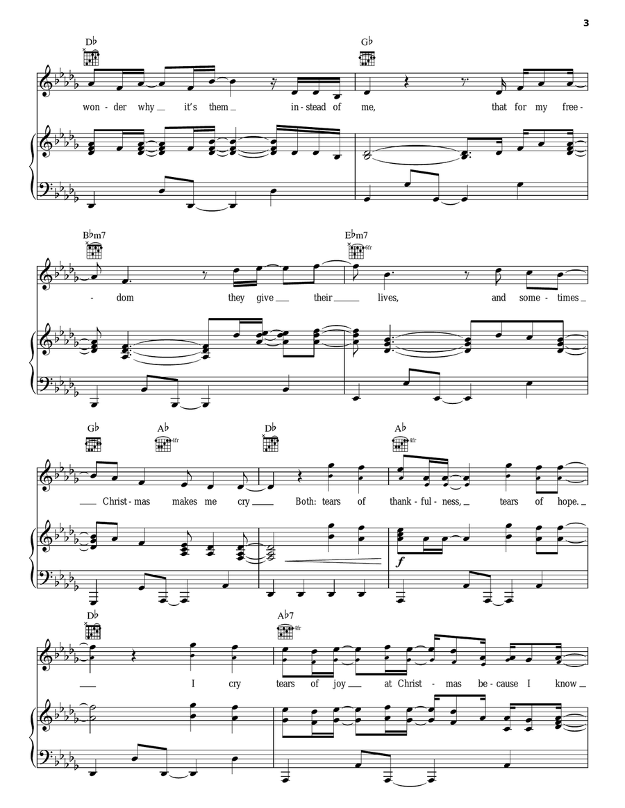 Christmas Makes Me Cry (feat. Matthew West) Piano, Vocal, Guitar scores gallery preview page 3