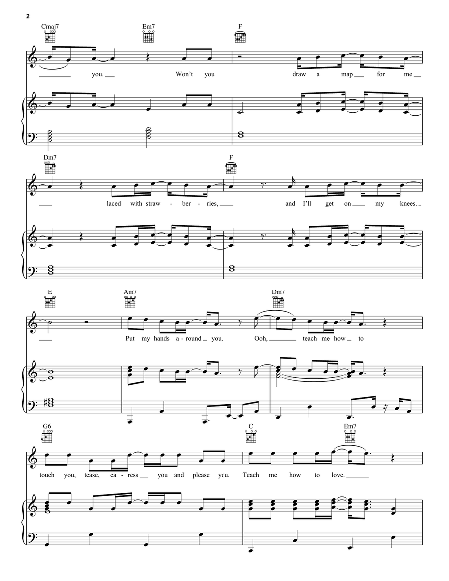 Teach Me How To Love Teach Me How To Love Piano, Vocal, Guitar scores gallery preview page 2