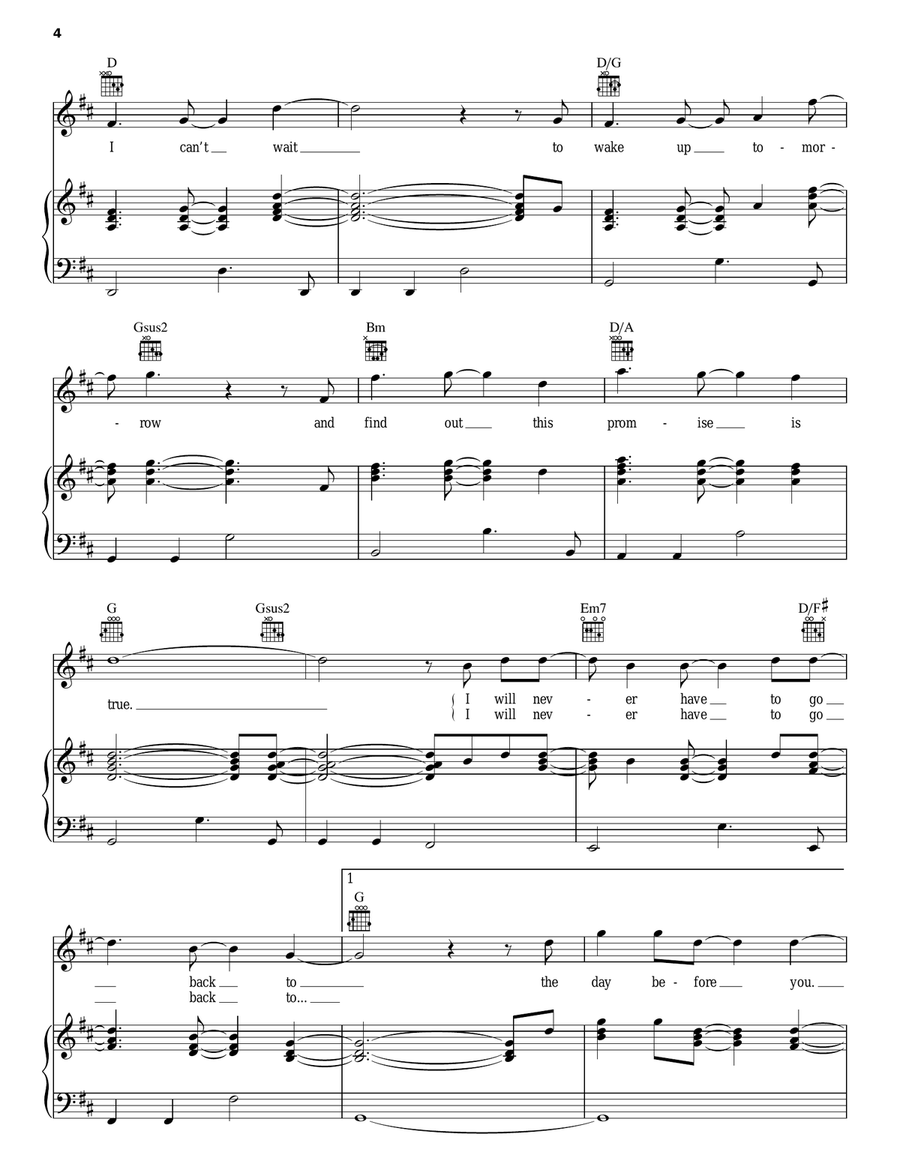 The Day Before You The Day Before You Piano, Vocal, Guitar scores gallery preview page 4