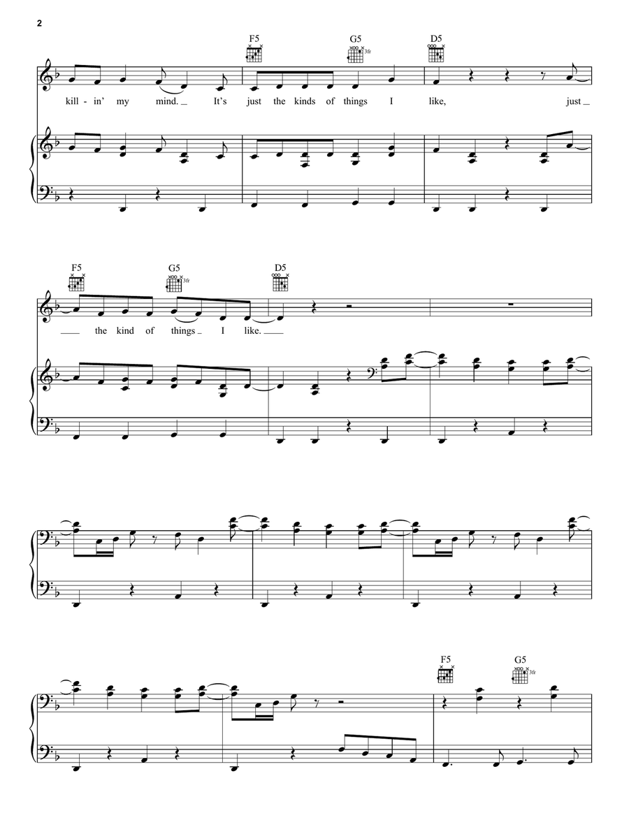 Devil Always Made Me Think Twice Piano, Vocal, Guitar scores gallery preview page 2